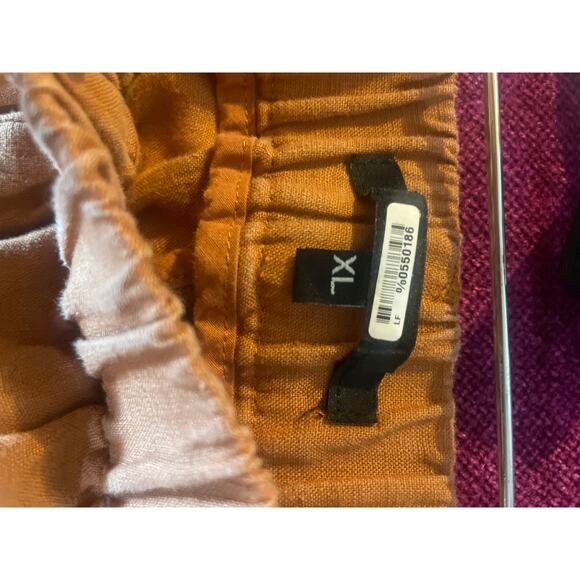 QUINCE European Linen Pants SUSTAINABLE FASHION BRAND Tan Terracotta XL - Picture 5 of 6